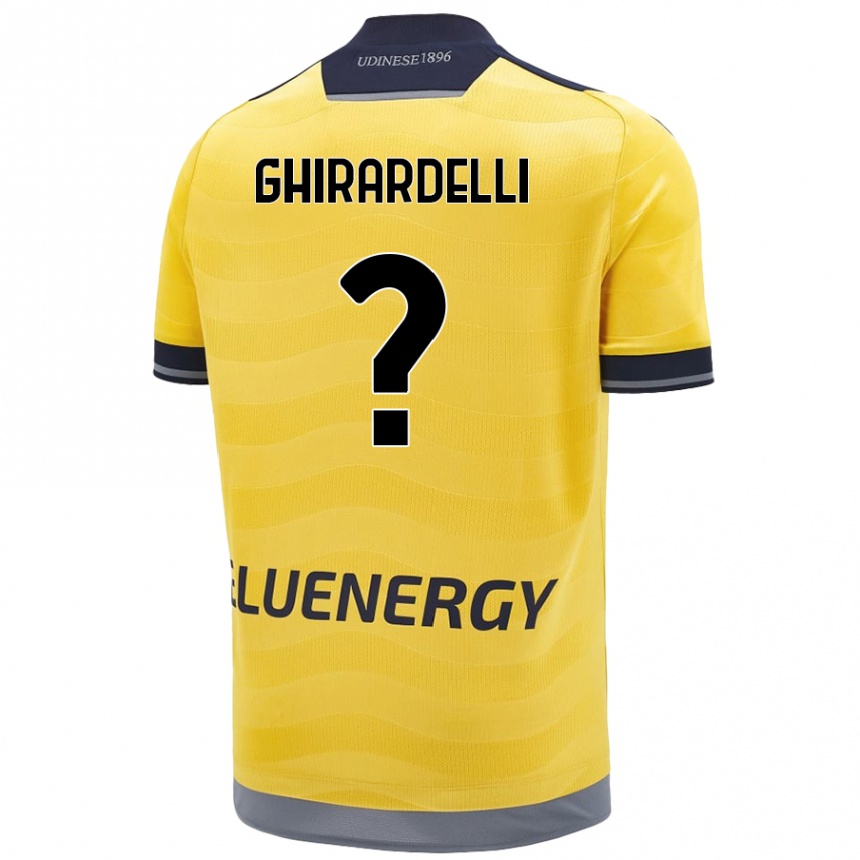 Gyermek Labdarúgás Davide Ghirardelli #0 Aranysárga Idegenbeli Jersey 2024/25 Mez Póló Ing