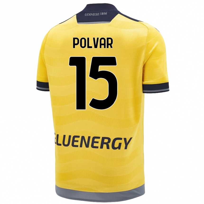 Gyermek Labdarúgás Francesco Polvar #15 Aranysárga Idegenbeli Jersey 2024/25 Mez Póló Ing