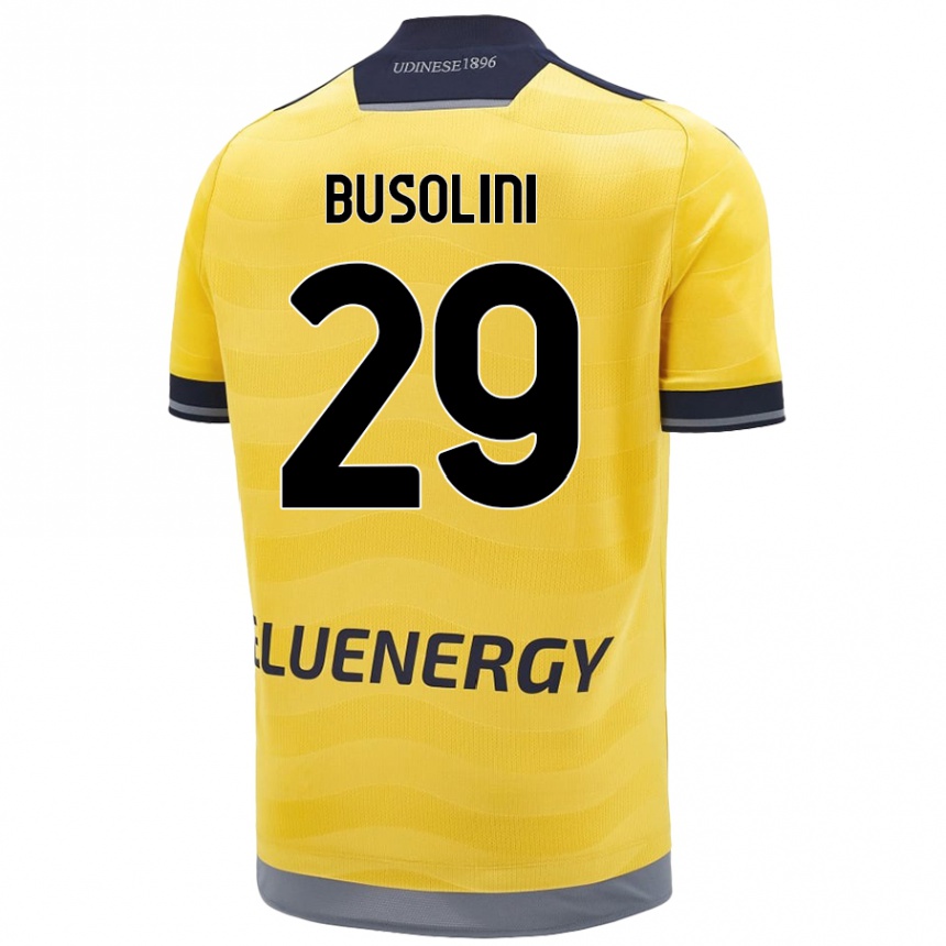 Gyermek Labdarúgás Alessandro Busolini #29 Aranysárga Idegenbeli Jersey 2024/25 Mez Póló Ing