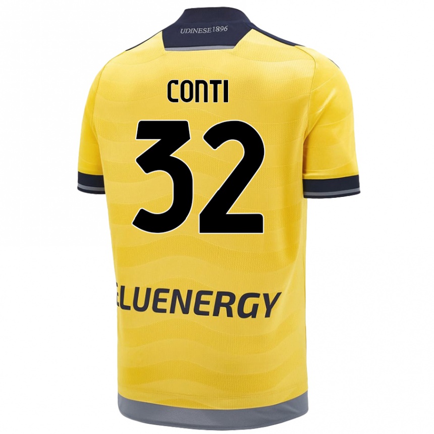 Gyermek Labdarúgás Manuel Conti #32 Aranysárga Idegenbeli Jersey 2024/25 Mez Póló Ing