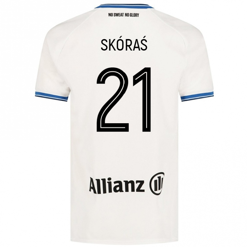 Gyermek Labdarúgás Michal Skoras #21 Fehér Idegenbeli Jersey 2024/25 Mez Póló Ing