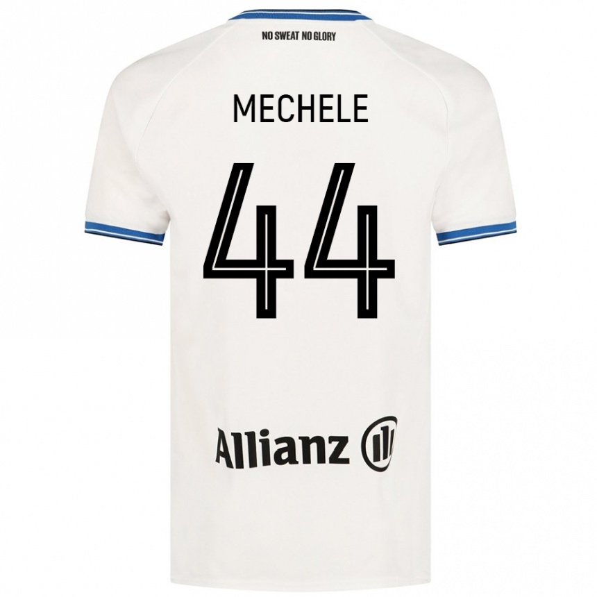 Gyermek Labdarúgás Brandon Mechele #44 Fehér Idegenbeli Jersey 2024/25 Mez Póló Ing