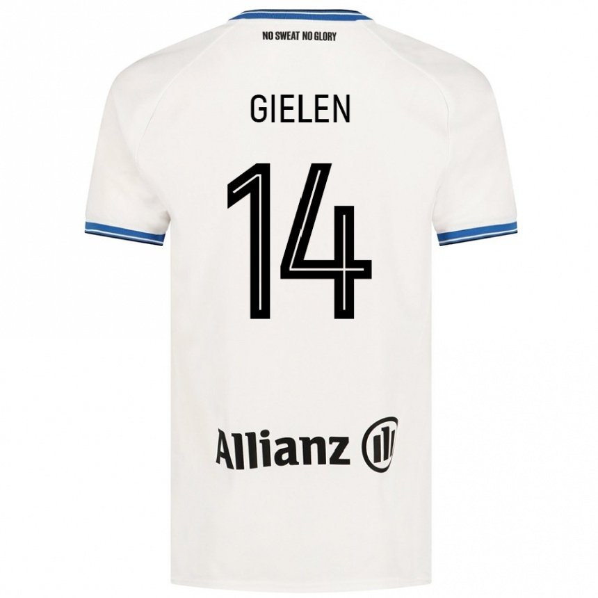 Gyermek Labdarúgás Sterre Gielen #14 Fehér Idegenbeli Jersey 2024/25 Mez Póló Ing