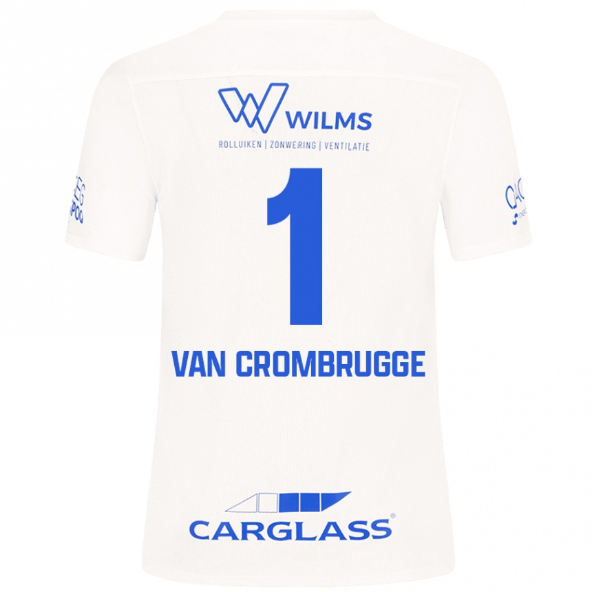 Gyermek Labdarúgás Hendrik Van Crombrugge #1 Fehér Idegenbeli Jersey 2024/25 Mez Póló Ing