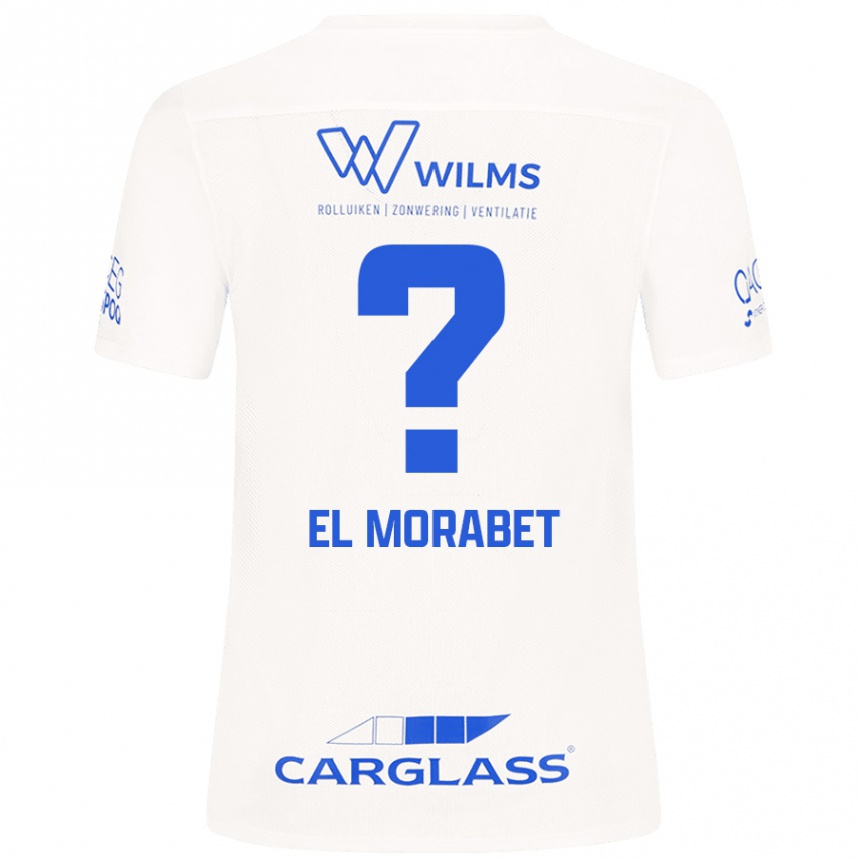 Gyermek Labdarúgás Sami El Morabet #0 Fehér Idegenbeli Jersey 2024/25 Mez Póló Ing