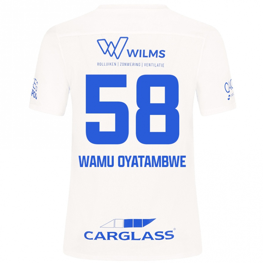 Gyermek Labdarúgás Matthias Wamu Oyatambwe #58 Fehér Idegenbeli Jersey 2024/25 Mez Póló Ing