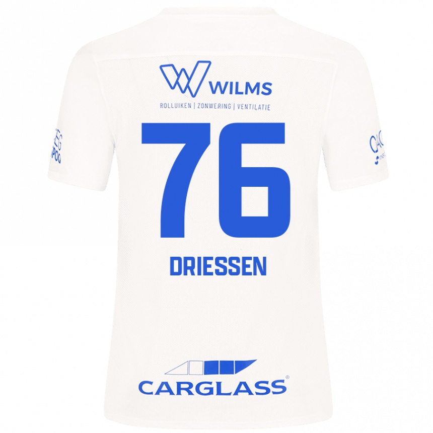 Gyermek Labdarúgás Jelle Driessen #76 Fehér Idegenbeli Jersey 2024/25 Mez Póló Ing