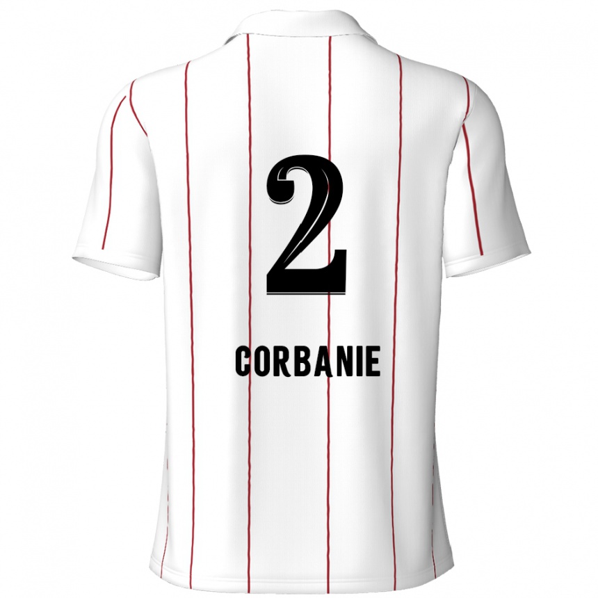 Gyermek Labdarúgás Kobe Corbanie #2 Fehér Fekete Idegenbeli Jersey 2024/25 Mez Póló Ing