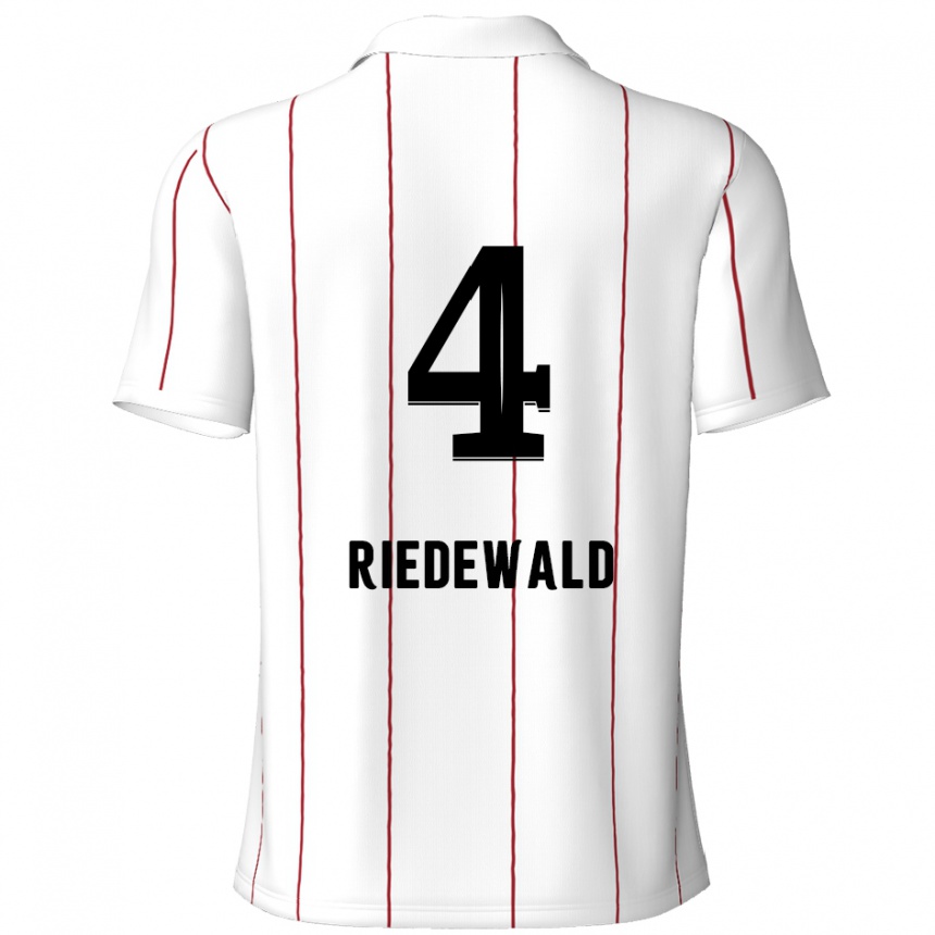 Gyermek Labdarúgás Jairo Riedewald #4 Fehér Fekete Idegenbeli Jersey 2024/25 Mez Póló Ing