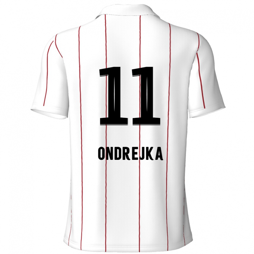 Gyermek Labdarúgás Jacob Ondrejka #11 Fehér Fekete Idegenbeli Jersey 2024/25 Mez Póló Ing