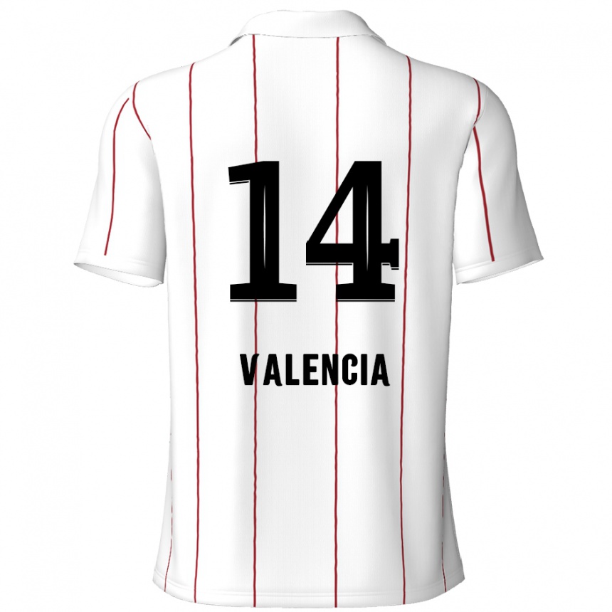 Gyermek Labdarúgás Anthony Valencia #14 Fehér Fekete Idegenbeli Jersey 2024/25 Mez Póló Ing