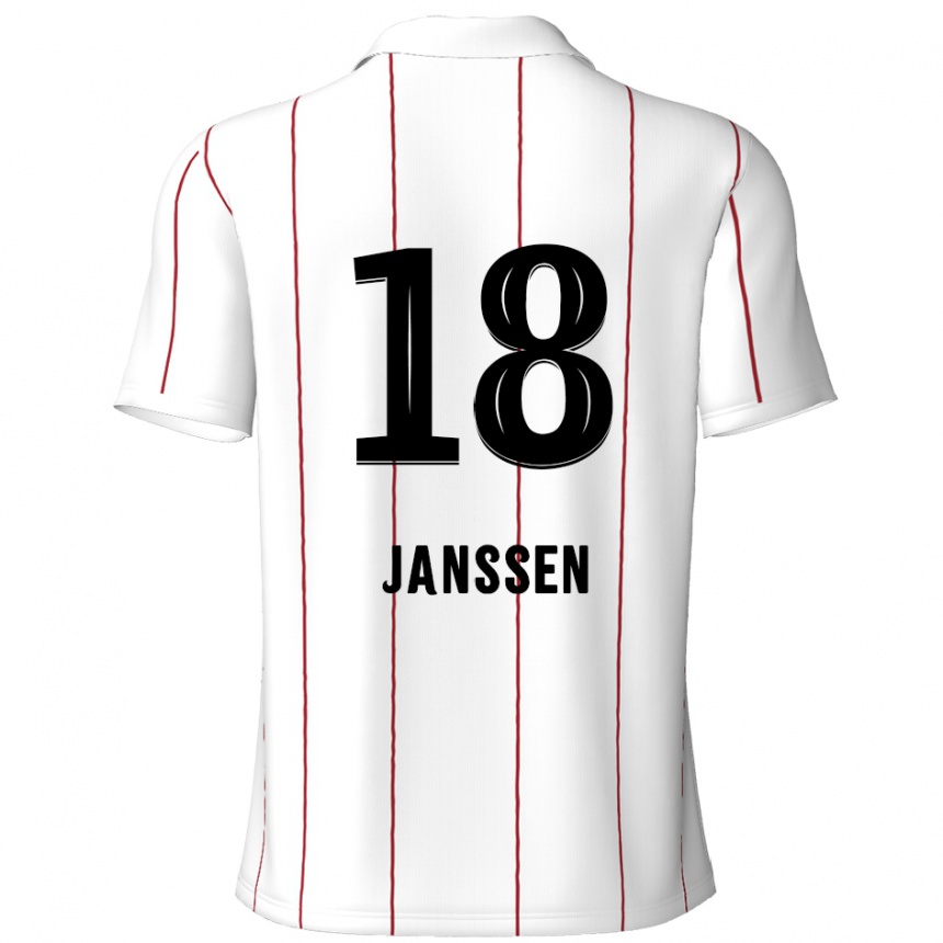 Gyermek Labdarúgás Vincent Janssen #18 Fehér Fekete Idegenbeli Jersey 2024/25 Mez Póló Ing