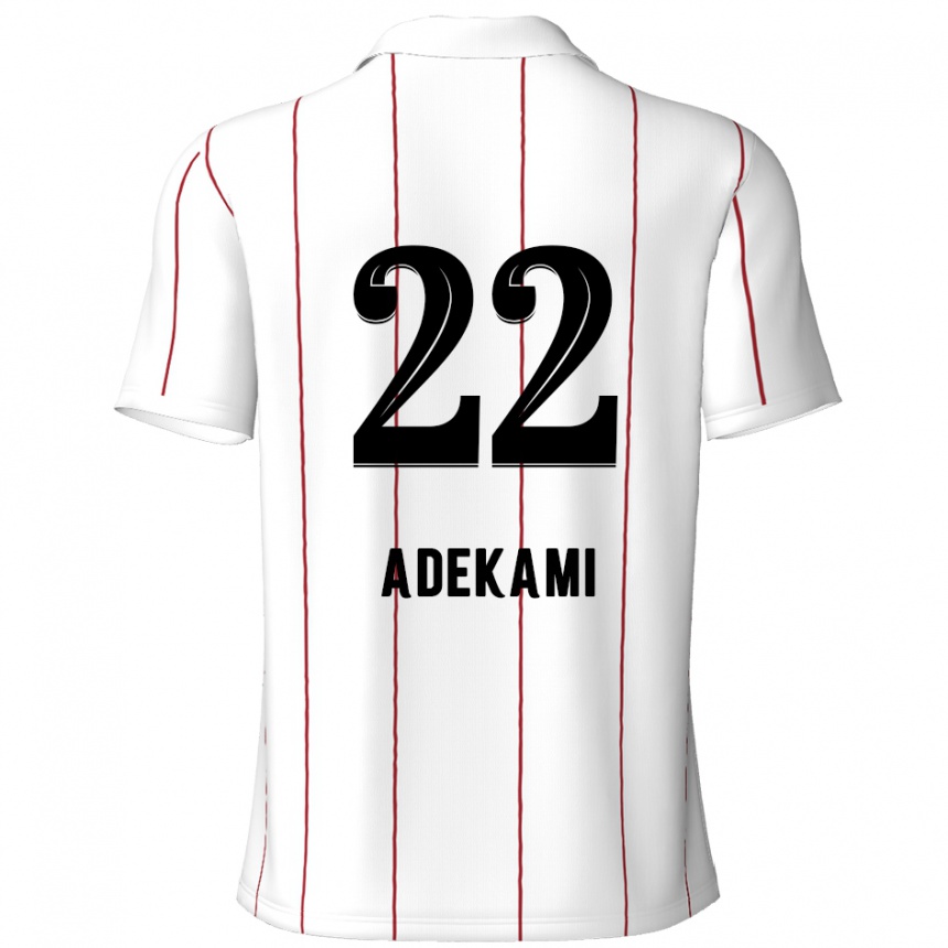 Gyermek Labdarúgás Farouck Adekami #22 Fehér Fekete Idegenbeli Jersey 2024/25 Mez Póló Ing