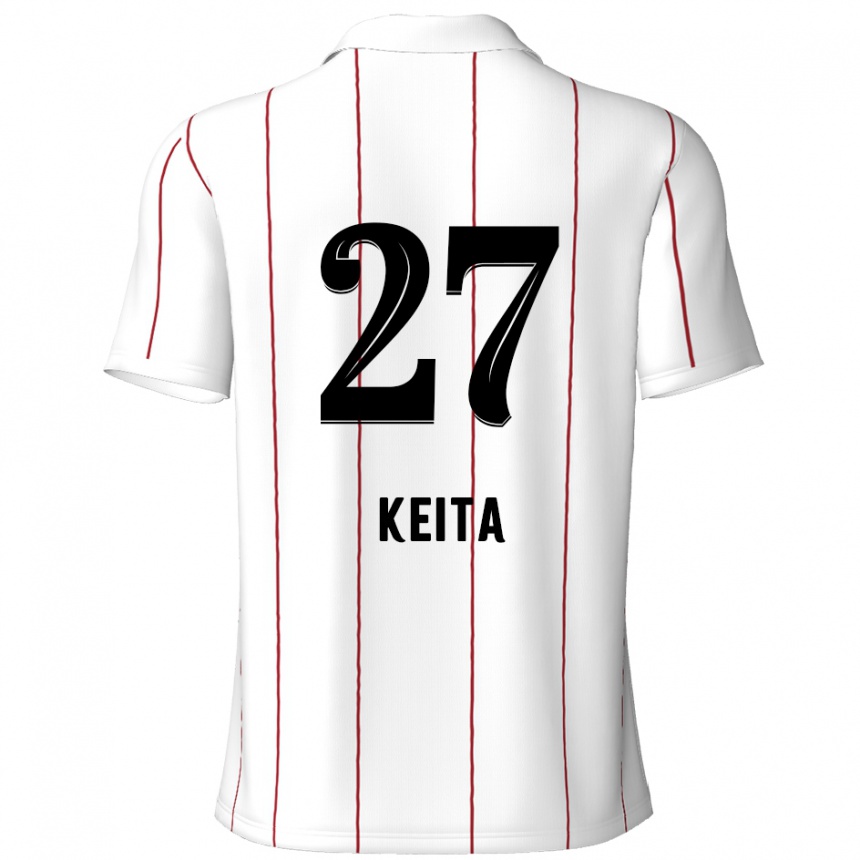 Gyermek Labdarúgás Mandela Keita #27 Fehér Fekete Idegenbeli Jersey 2024/25 Mez Póló Ing