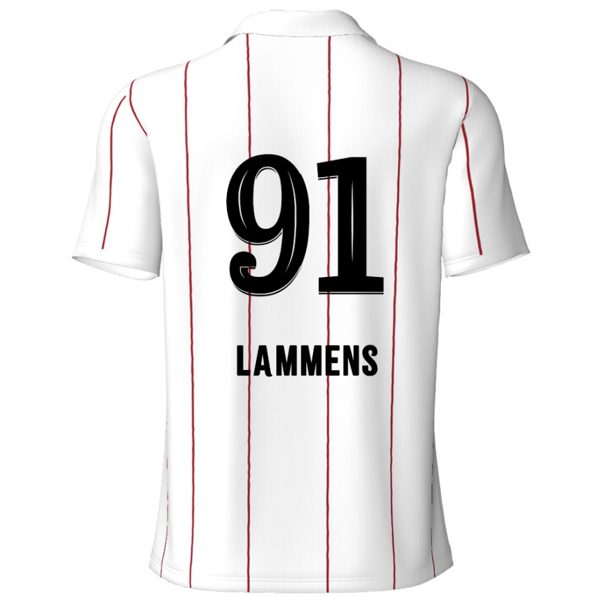 Gyermek Labdarúgás Senne Lammens #91 Fehér Fekete Idegenbeli Jersey 2024/25 Mez Póló Ing