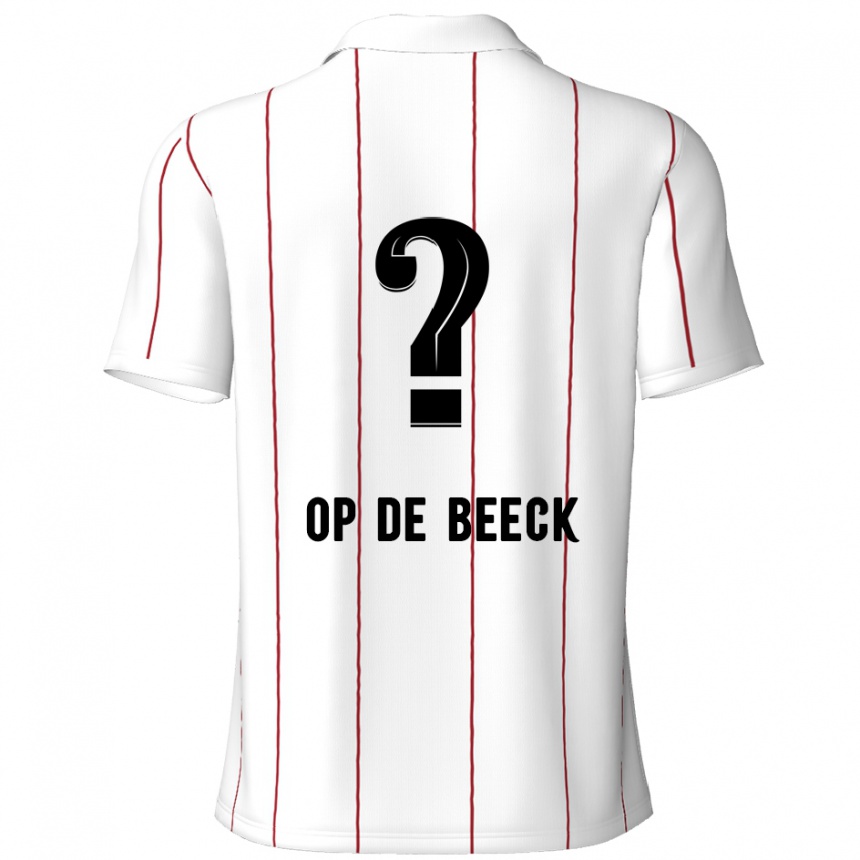 Gyermek Labdarúgás Gregg Op De Beeck #0 Fehér Fekete Idegenbeli Jersey 2024/25 Mez Póló Ing