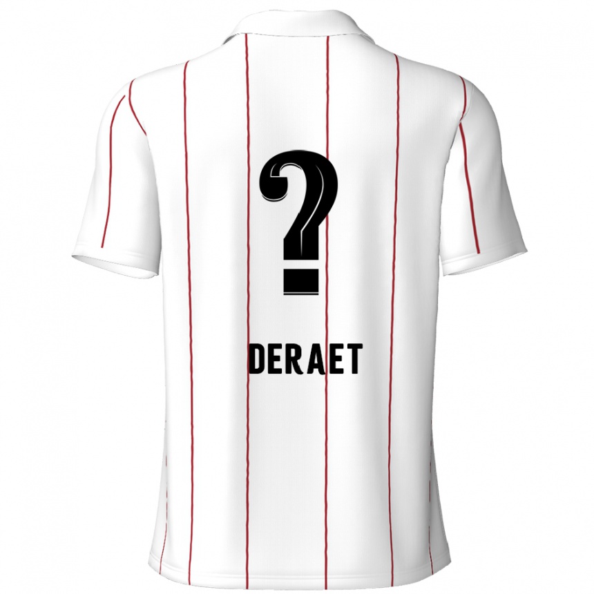 Gyermek Labdarúgás Xavi Deraet #0 Fehér Fekete Idegenbeli Jersey 2024/25 Mez Póló Ing