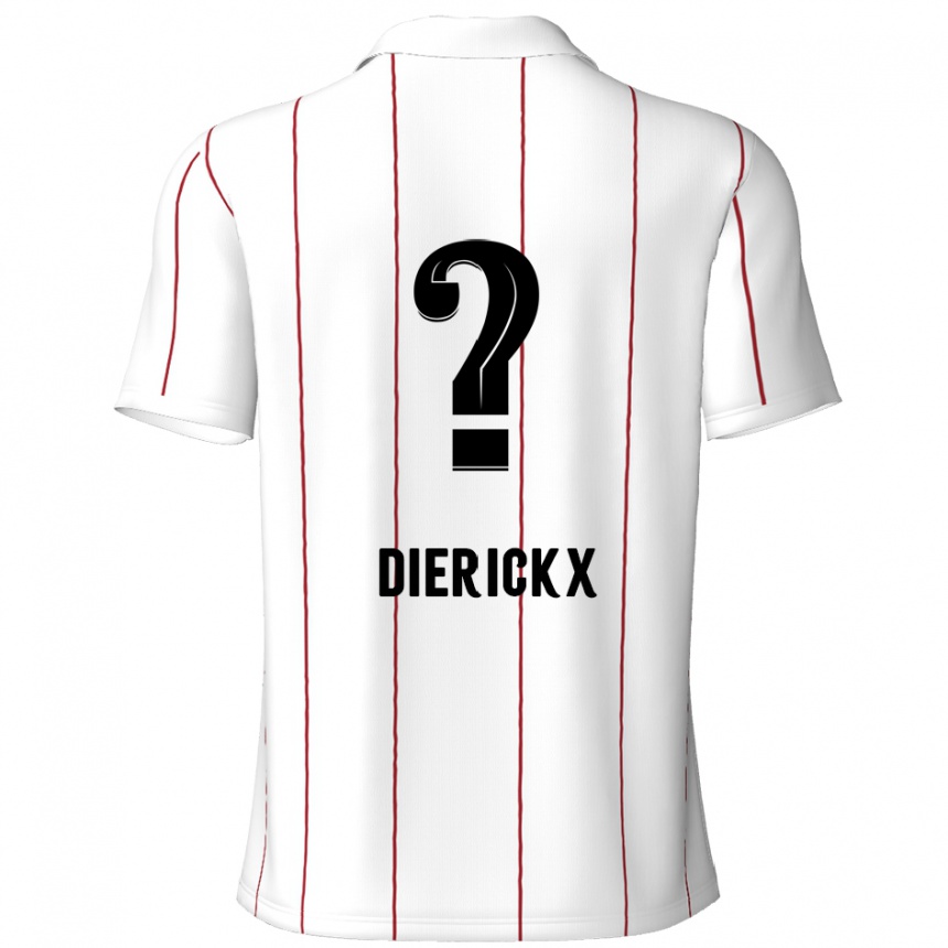 Gyermek Labdarúgás Xander Dierickx #0 Fehér Fekete Idegenbeli Jersey 2024/25 Mez Póló Ing