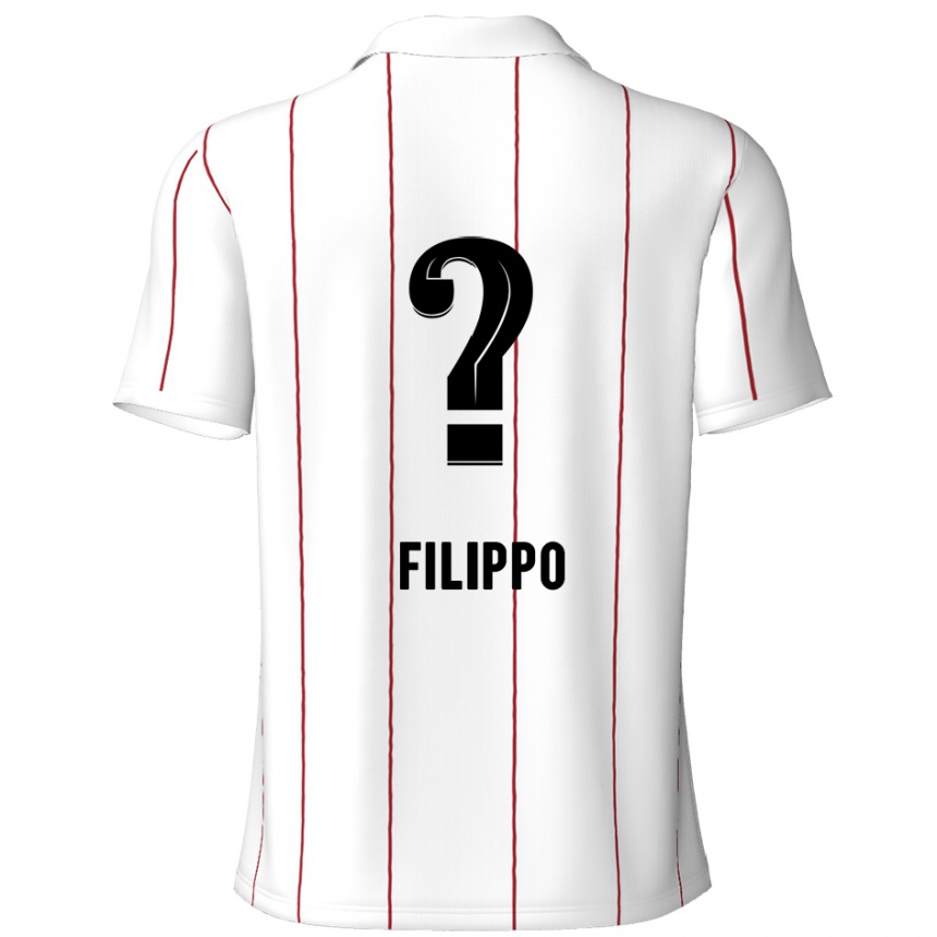 Gyermek Labdarúgás Niels Filippo #0 Fehér Fekete Idegenbeli Jersey 2024/25 Mez Póló Ing