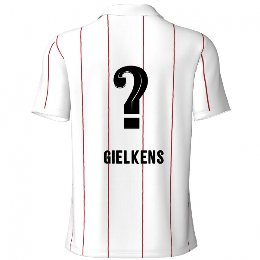 Gyermek Labdarúgás Mathijs Gielkens #0 Fehér Fekete Idegenbeli Jersey 2024/25 Mez Póló Ing