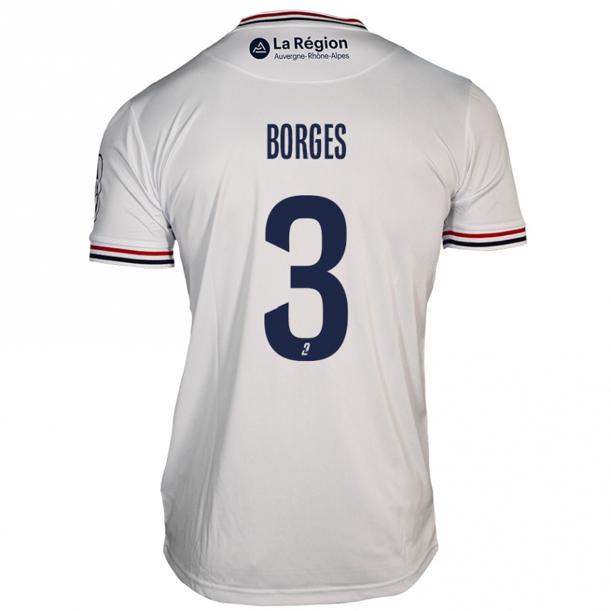 Gyermek Labdarúgás Neto Borges #3 Fehér Idegenbeli Jersey 2024/25 Mez Póló Ing