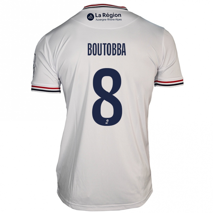 Gyermek Labdarúgás Bilal Boutobba #8 Fehér Idegenbeli Jersey 2024/25 Mez Póló Ing