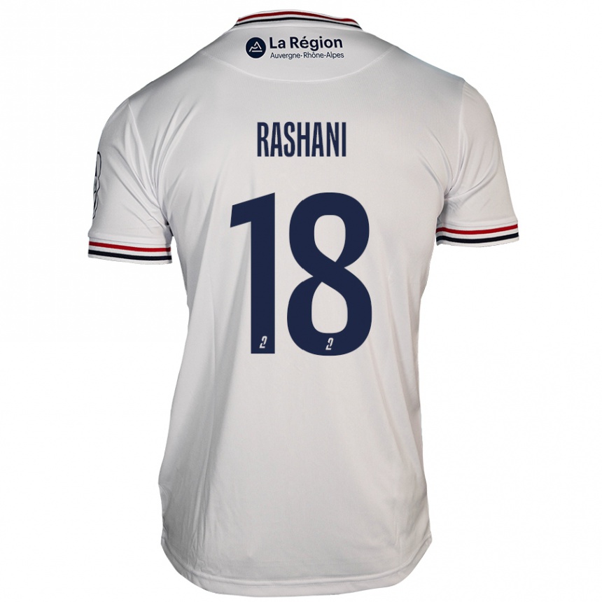 Gyermek Labdarúgás Elbasan Rashani #18 Fehér Idegenbeli Jersey 2024/25 Mez Póló Ing