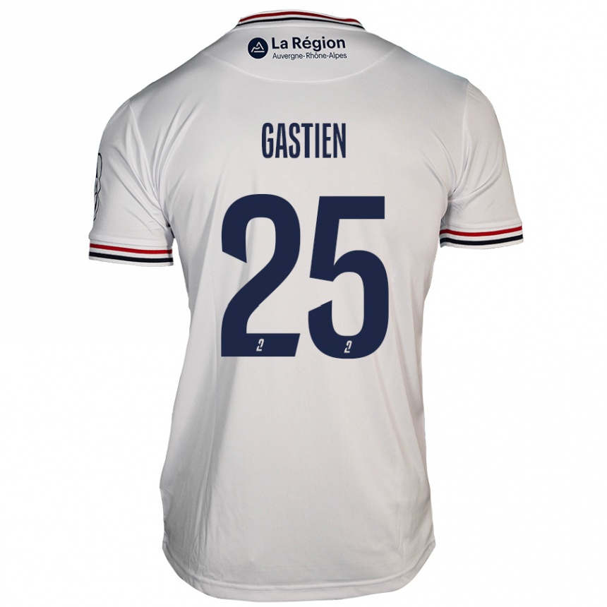 Gyermek Labdarúgás Johan Gastien #25 Fehér Idegenbeli Jersey 2024/25 Mez Póló Ing