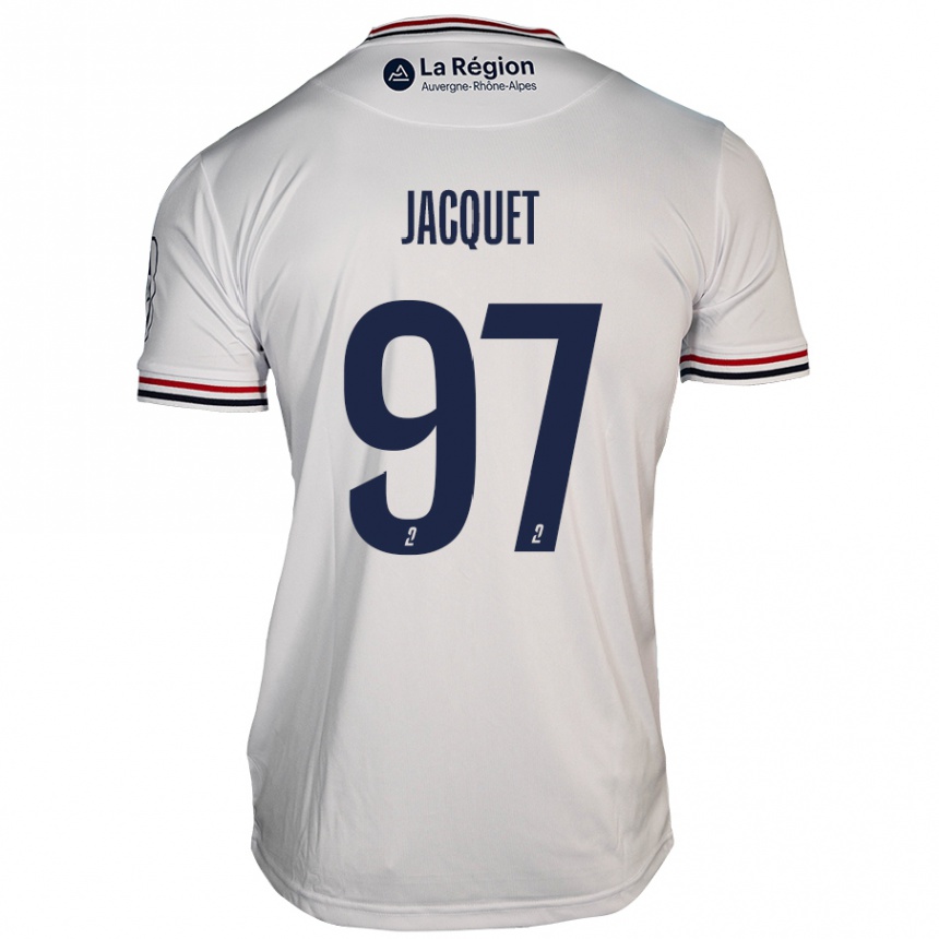 Gyermek Labdarúgás Jérémy Jacquet #97 Fehér Idegenbeli Jersey 2024/25 Mez Póló Ing