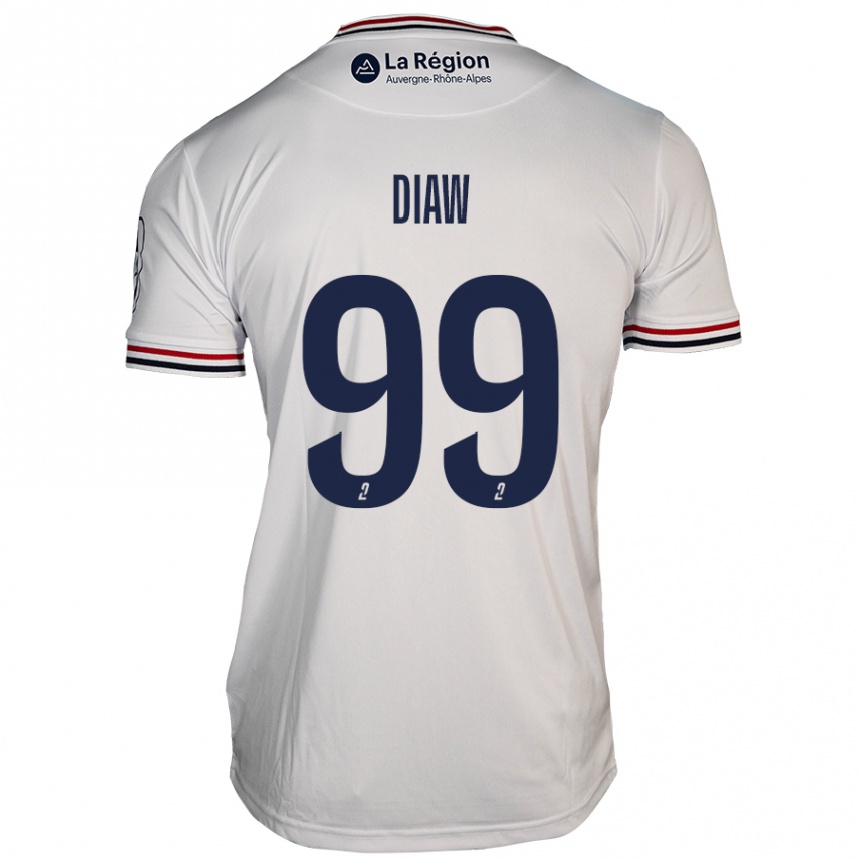 Gyermek Labdarúgás Mory Diaw #99 Fehér Idegenbeli Jersey 2024/25 Mez Póló Ing