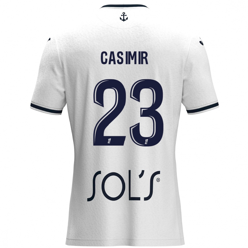 Gyermek Labdarúgás Josué Casimir #23 Fehér Sötétkék Idegenbeli Jersey 2024/25 Mez Póló Ing