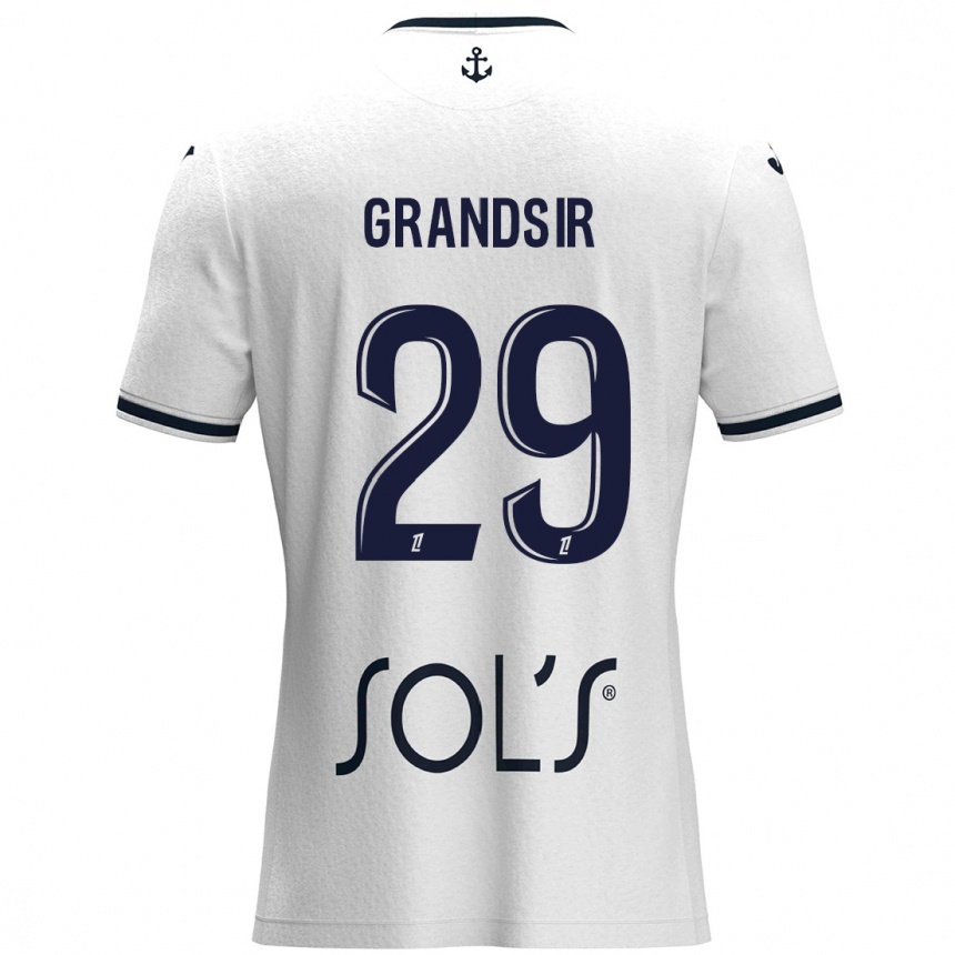 Gyermek Labdarúgás Samuel Grandsir #29 Fehér Sötétkék Idegenbeli Jersey 2024/25 Mez Póló Ing