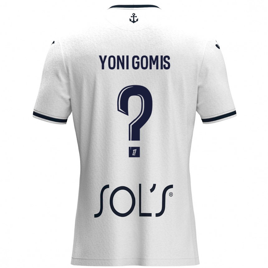 Gyermek Labdarúgás Yoni Gomis #0 Fehér Sötétkék Idegenbeli Jersey 2024/25 Mez Póló Ing