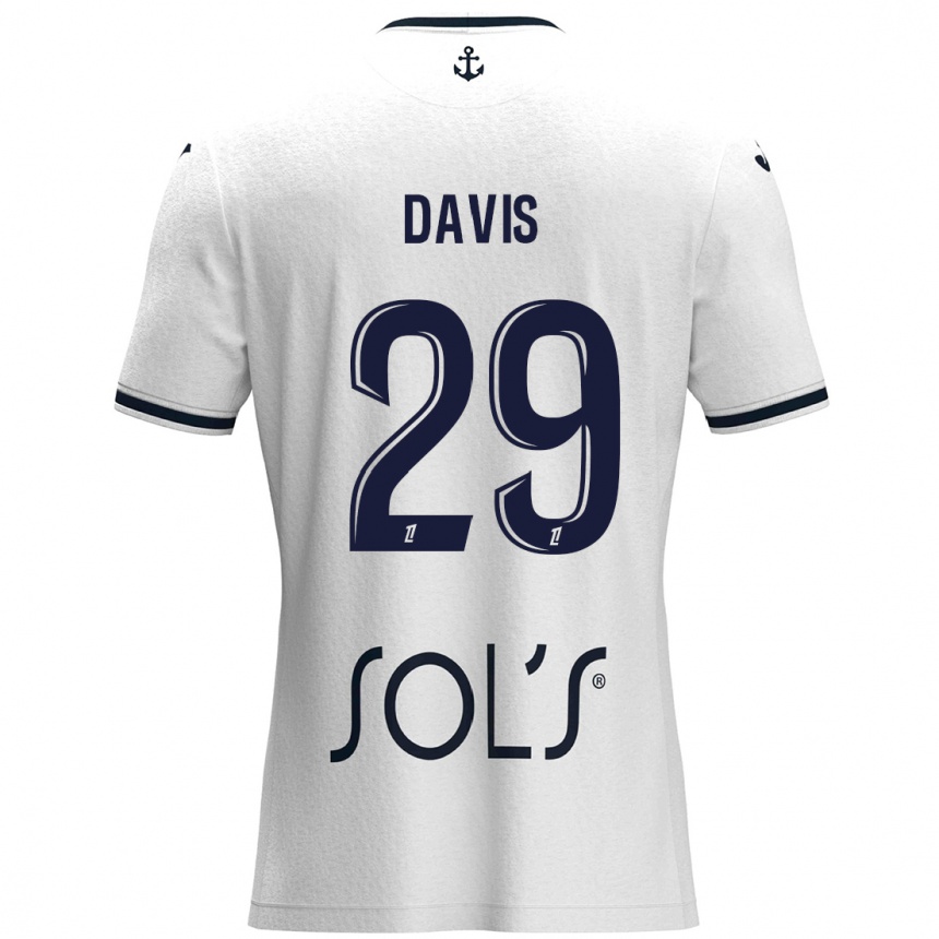 Gyermek Labdarúgás Deja Davis #29 Fehér Sötétkék Idegenbeli Jersey 2024/25 Mez Póló Ing