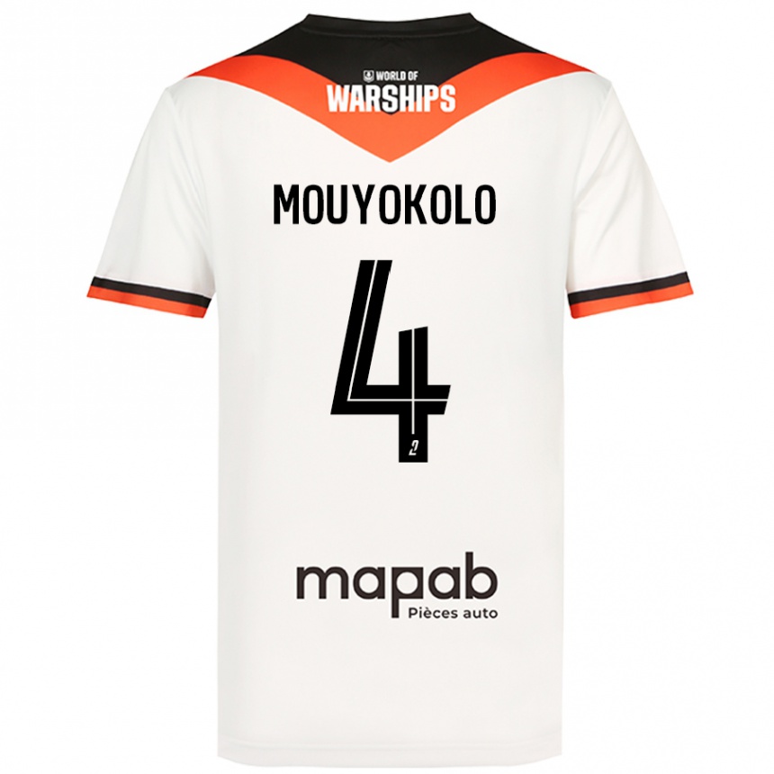 Gyermek Labdarúgás Loris Mouyokolo #4 Fehér Idegenbeli Jersey 2024/25 Mez Póló Ing