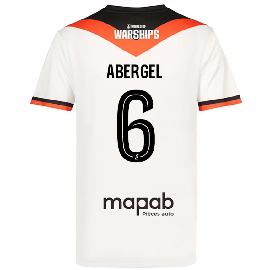 Gyermek Labdarúgás Laurent Abergel #6 Fehér Idegenbeli Jersey 2024/25 Mez Póló Ing