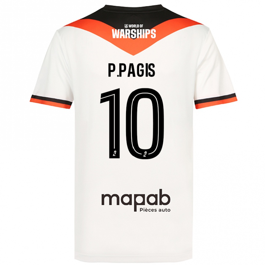 Gyermek Labdarúgás Pablo Pagis #10 Fehér Idegenbeli Jersey 2024/25 Mez Póló Ing