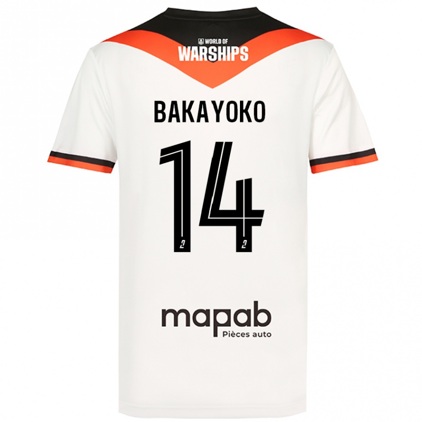 Gyermek Labdarúgás Tiemoué Bakayoko #14 Fehér Idegenbeli Jersey 2024/25 Mez Póló Ing