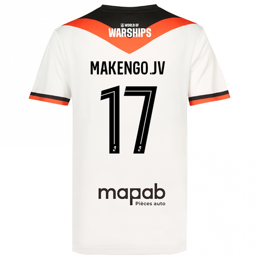 Gyermek Labdarúgás Jean-Victor Makengo #17 Fehér Idegenbeli Jersey 2024/25 Mez Póló Ing