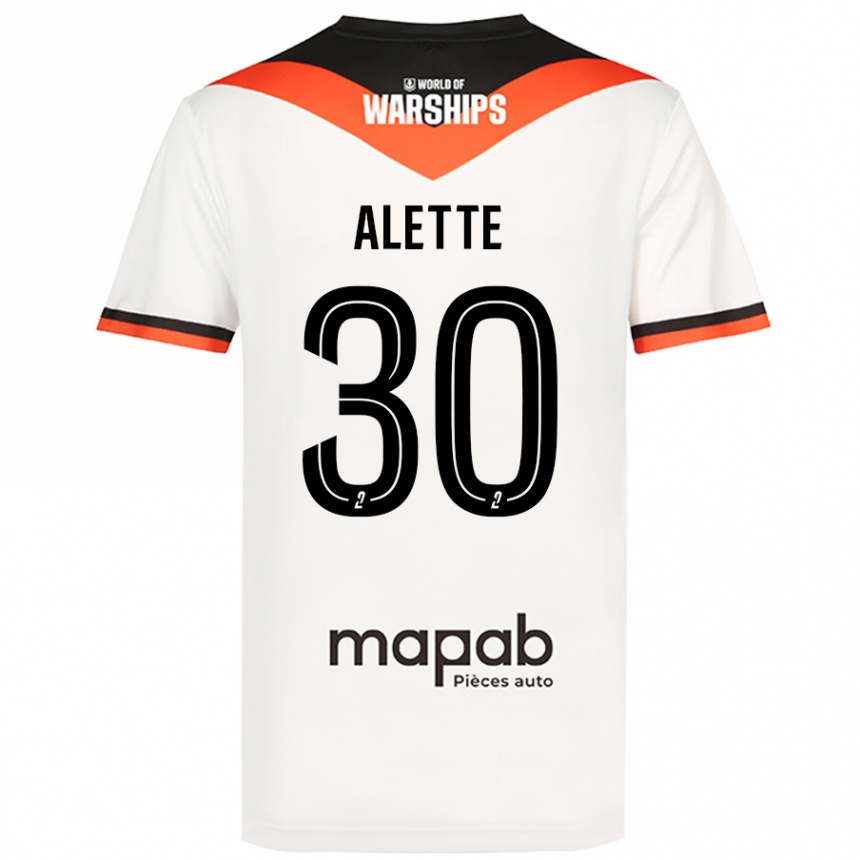 Gyermek Labdarúgás Gaël Alette #30 Fehér Idegenbeli Jersey 2024/25 Mez Póló Ing