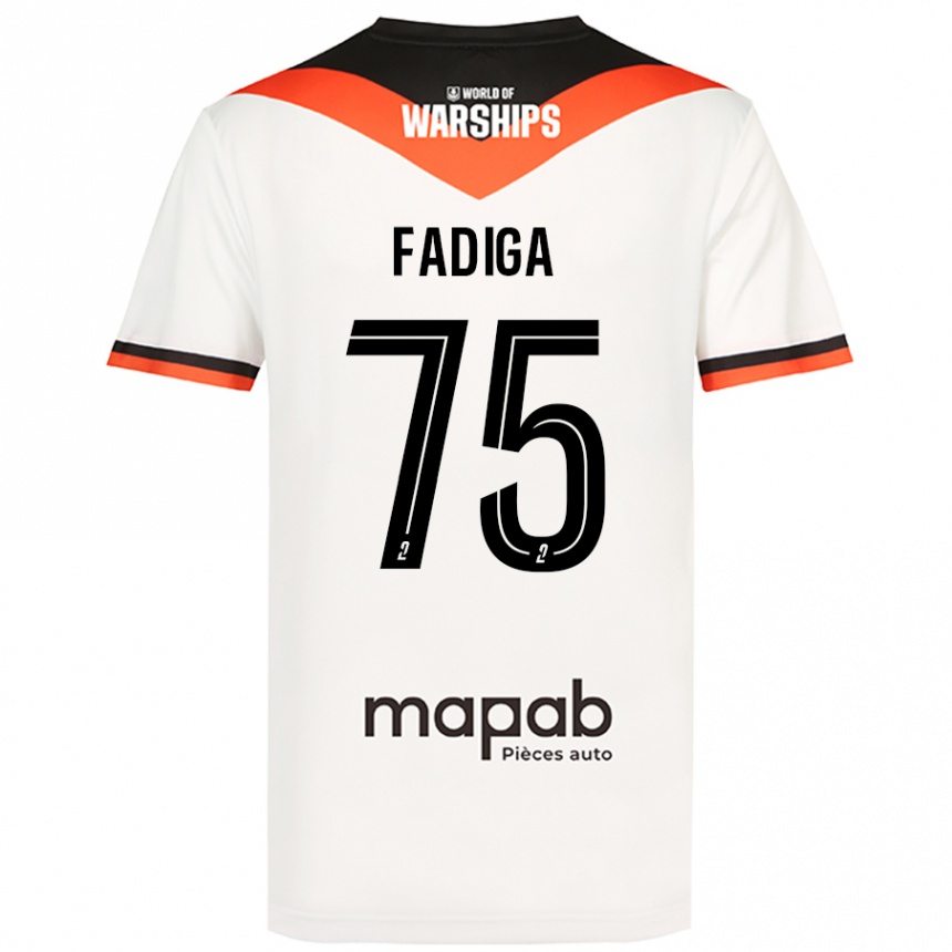 Gyermek Labdarúgás Bandiougou Fadiga #75 Fehér Idegenbeli Jersey 2024/25 Mez Póló Ing