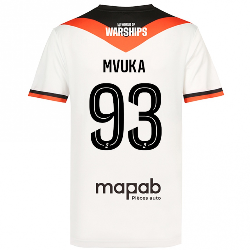 Gyermek Labdarúgás Joel Mvuka #93 Fehér Idegenbeli Jersey 2024/25 Mez Póló Ing