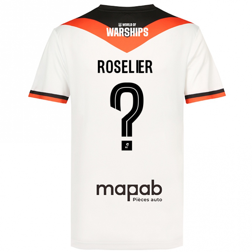 Gyermek Labdarúgás Nathan Roselier #0 Fehér Idegenbeli Jersey 2024/25 Mez Póló Ing