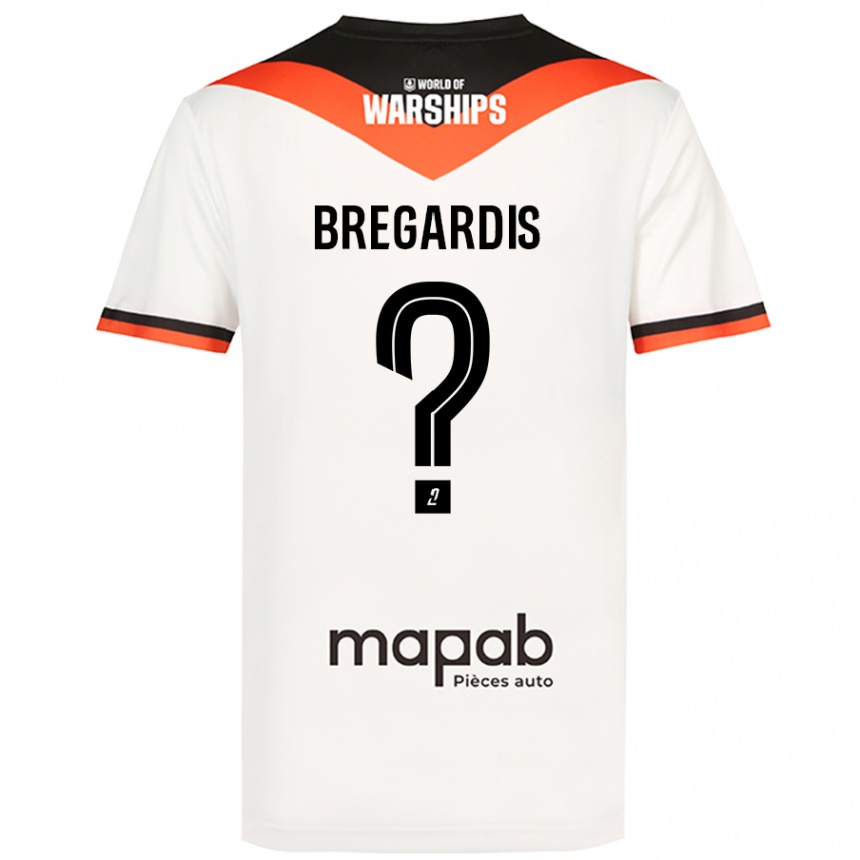 Gyermek Labdarúgás Tom Bregardis #0 Fehér Idegenbeli Jersey 2024/25 Mez Póló Ing