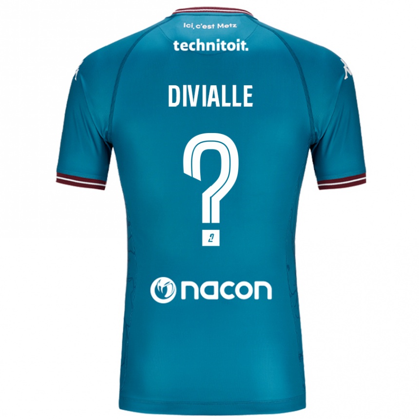 Gyermek Labdarúgás Charles Divialle #0 Bleu Benzin Idegenbeli Jersey 2024/25 Mez Póló Ing