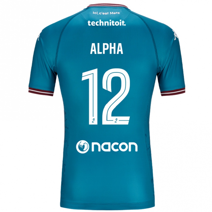 Gyermek Labdarúgás Alpha Touré #12 Bleu Benzin Idegenbeli Jersey 2024/25 Mez Póló Ing