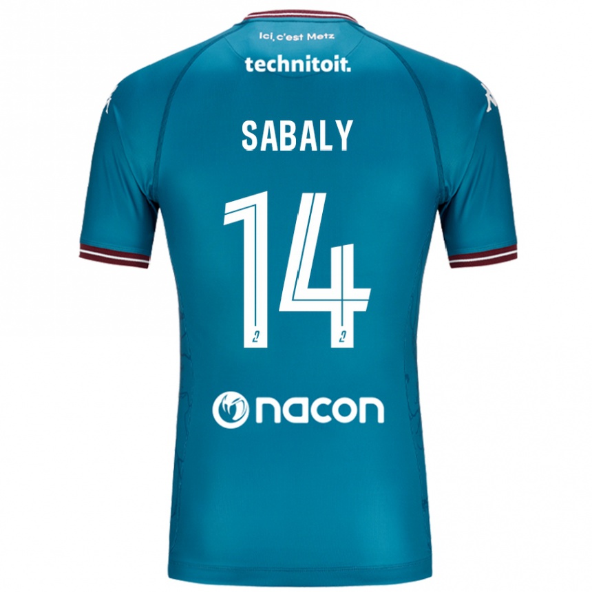 Gyermek Labdarúgás Cheikh Sabaly #14 Bleu Benzin Idegenbeli Jersey 2024/25 Mez Póló Ing