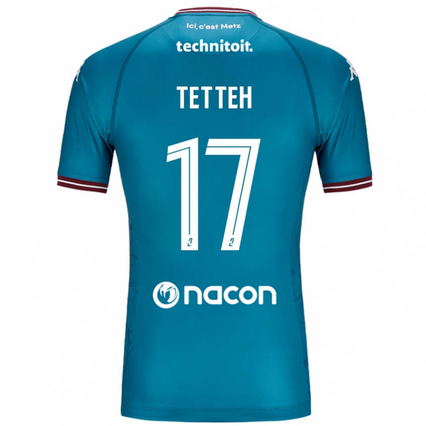 Gyermek Labdarúgás Benjamin Tetteh #17 Bleu Benzin Idegenbeli Jersey 2024/25 Mez Póló Ing