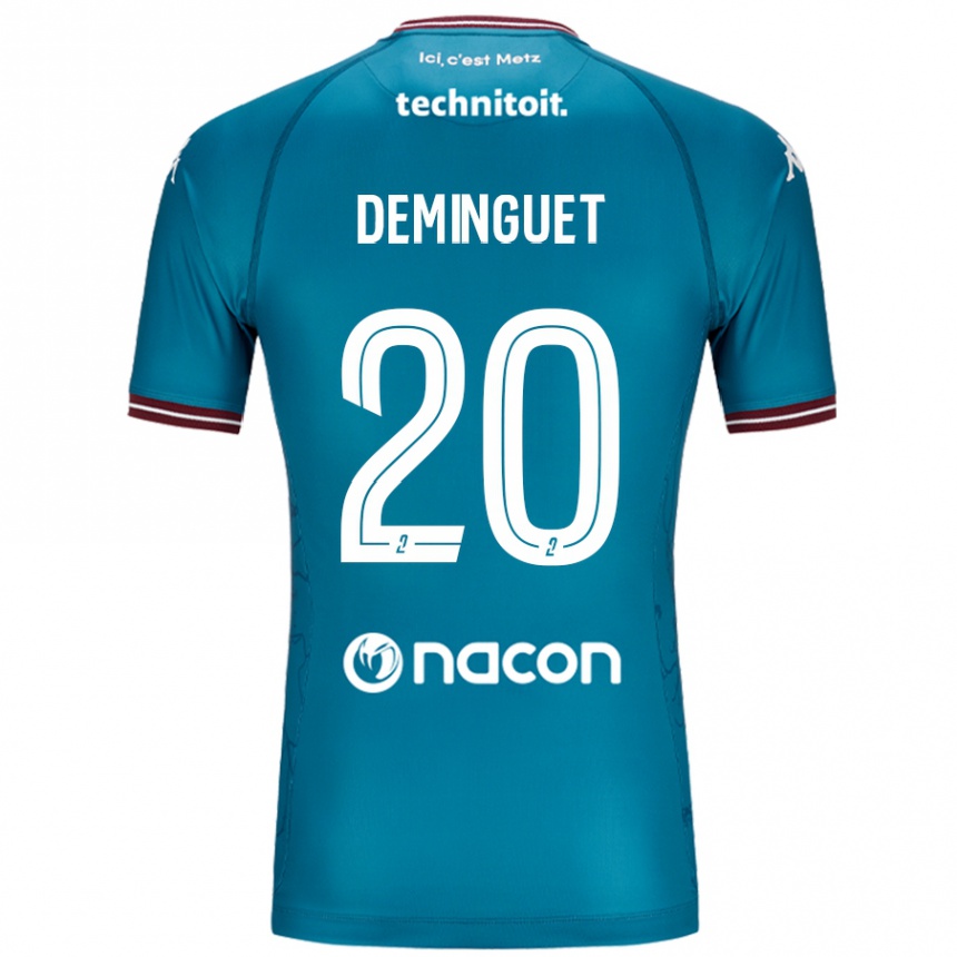 Gyermek Labdarúgás Jessy Deminguet #20 Bleu Benzin Idegenbeli Jersey 2024/25 Mez Póló Ing