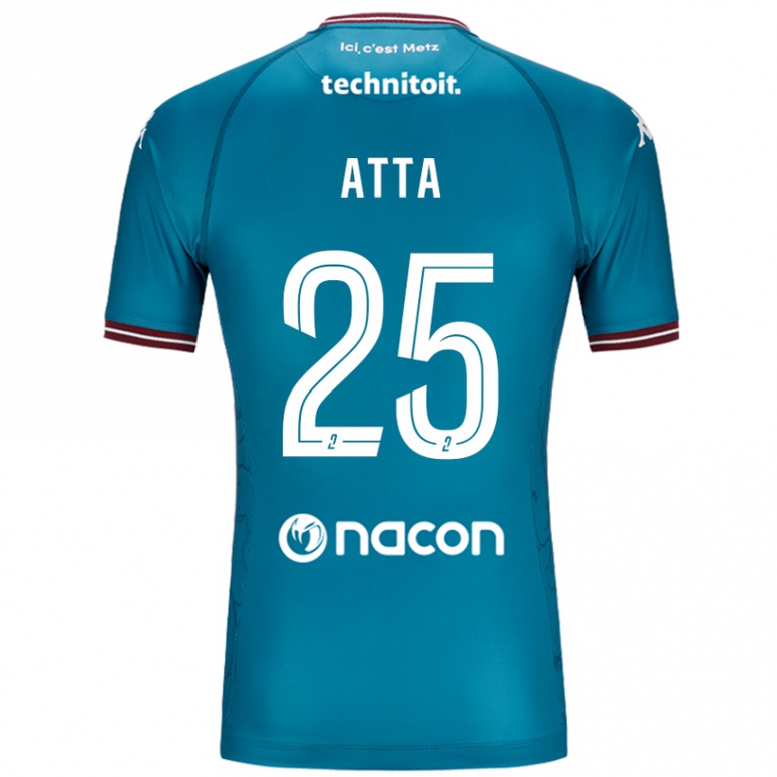 Gyermek Labdarúgás Arthur Atta #25 Bleu Benzin Idegenbeli Jersey 2024/25 Mez Póló Ing